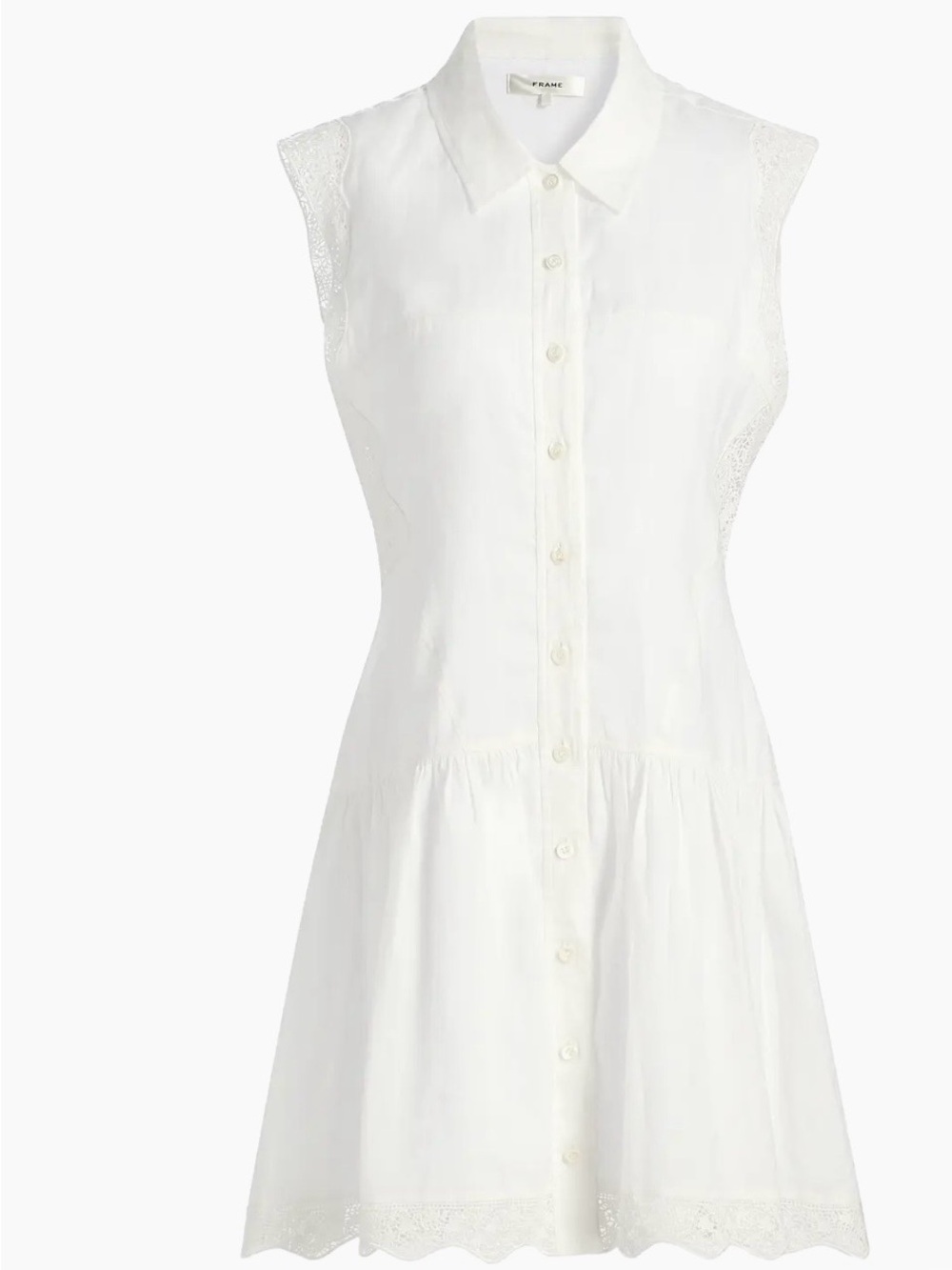 Frame Denim White Button-Up Shirt Dress